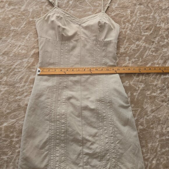 Mexx Linen ‑ Cotton Strappy Fitted Dress with Ruffled Hem - Fits Size 2 - 4 - Picture 7 of 8